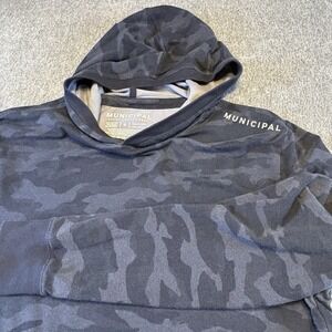 MUNICIPAL Enduro Stretch Long Sleeve Hooded T-Shirt Men's Small Camo